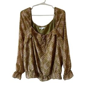 DR2 SAGE GREEN PAISLEY BLOUSE XL